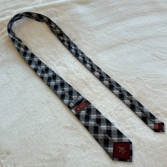 Penguin Men’s Black Plaid Tie - Picture 5 of 7